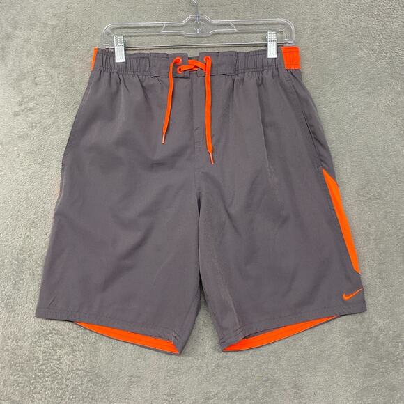 Nike Swim Trunks Mens Medium Gray Contend 2.0 Shorts 9 Inch Volley Mesh Brief - Picture 1 of 10